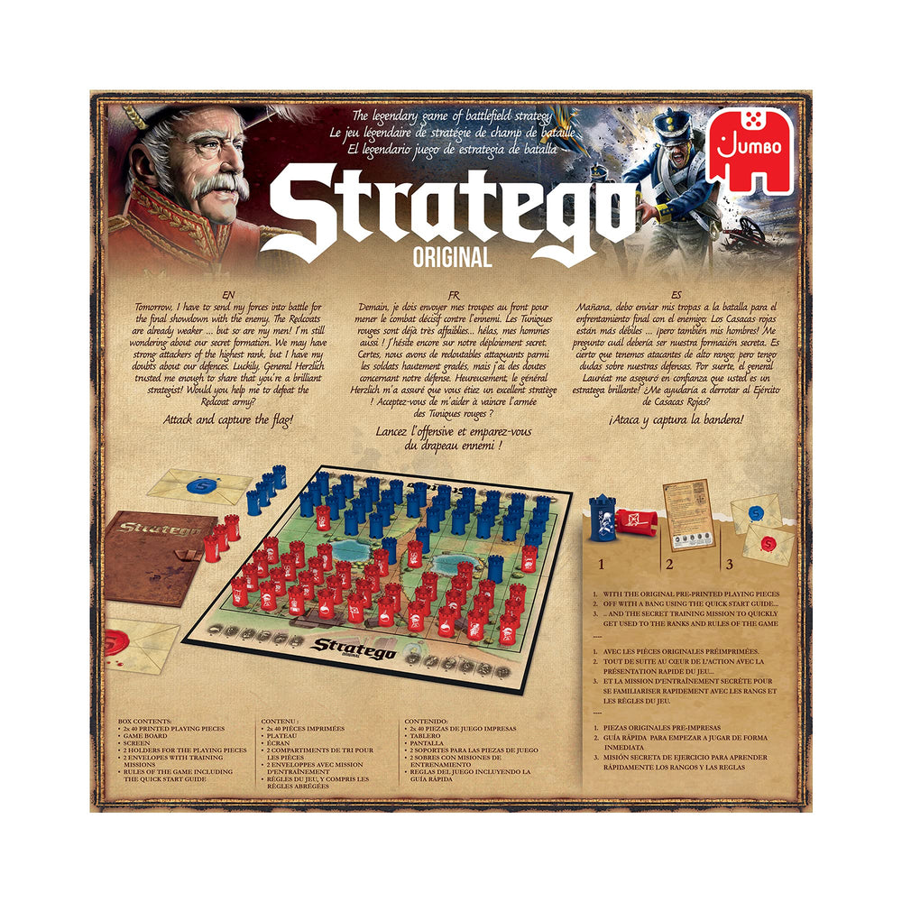 Jumbo Stratego playing pieces close-up showing ranks and durable printed details