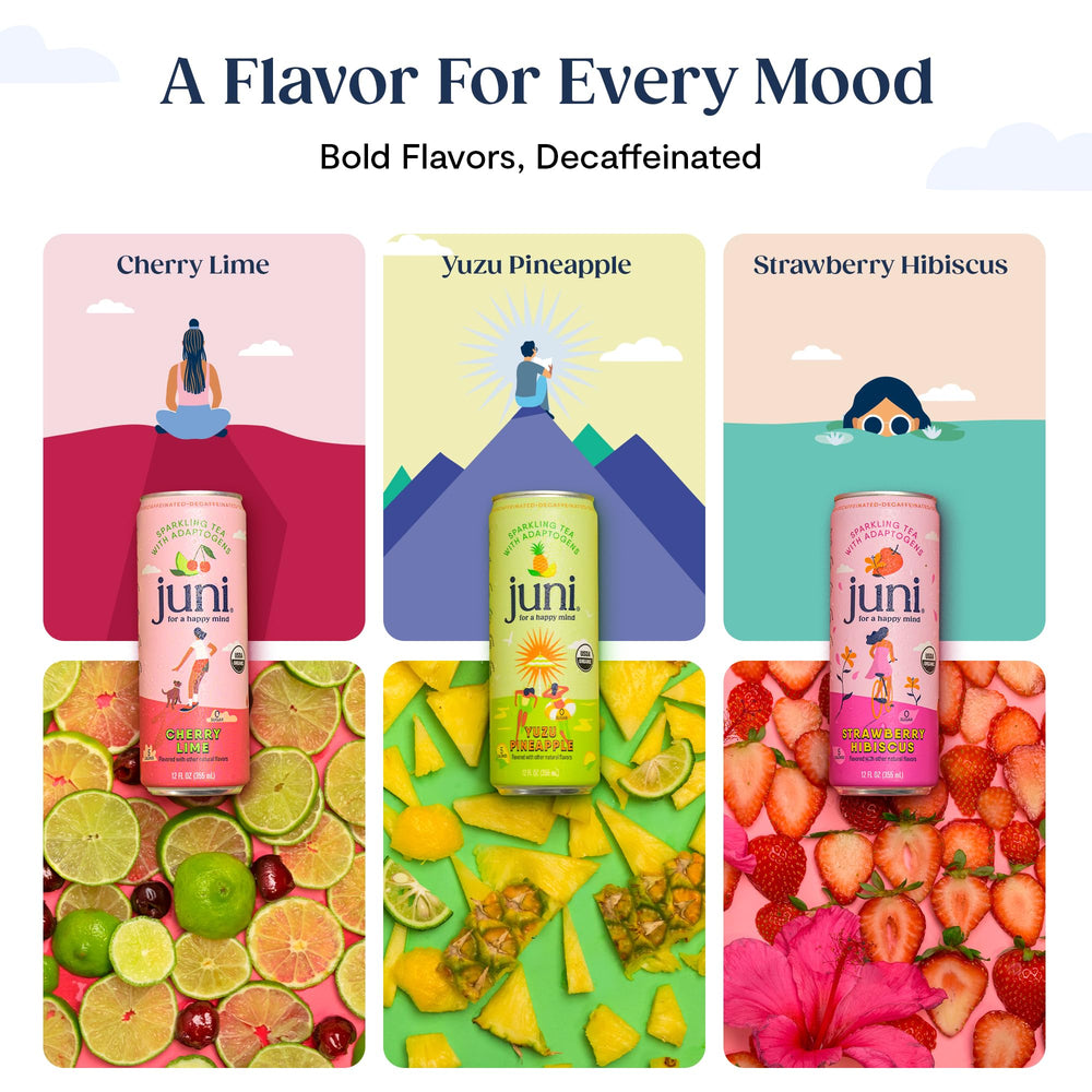 JUNI yuzu pineapple can close-up emphasizing citrus aroma and low calories
