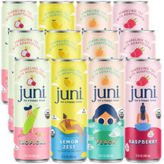 Juni front packaging showing the 12-pack and brand benefits