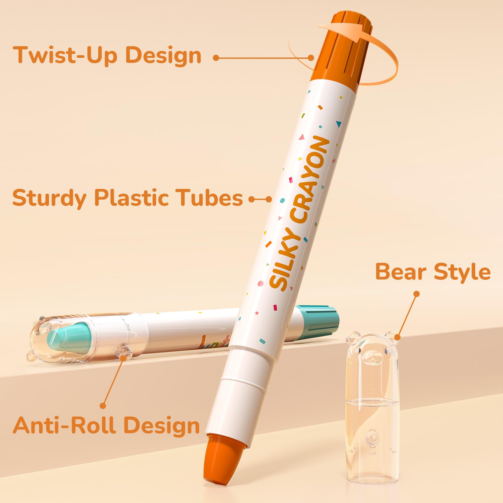 Child using JUPITEARTH crayons to draw, promoting fine motor development