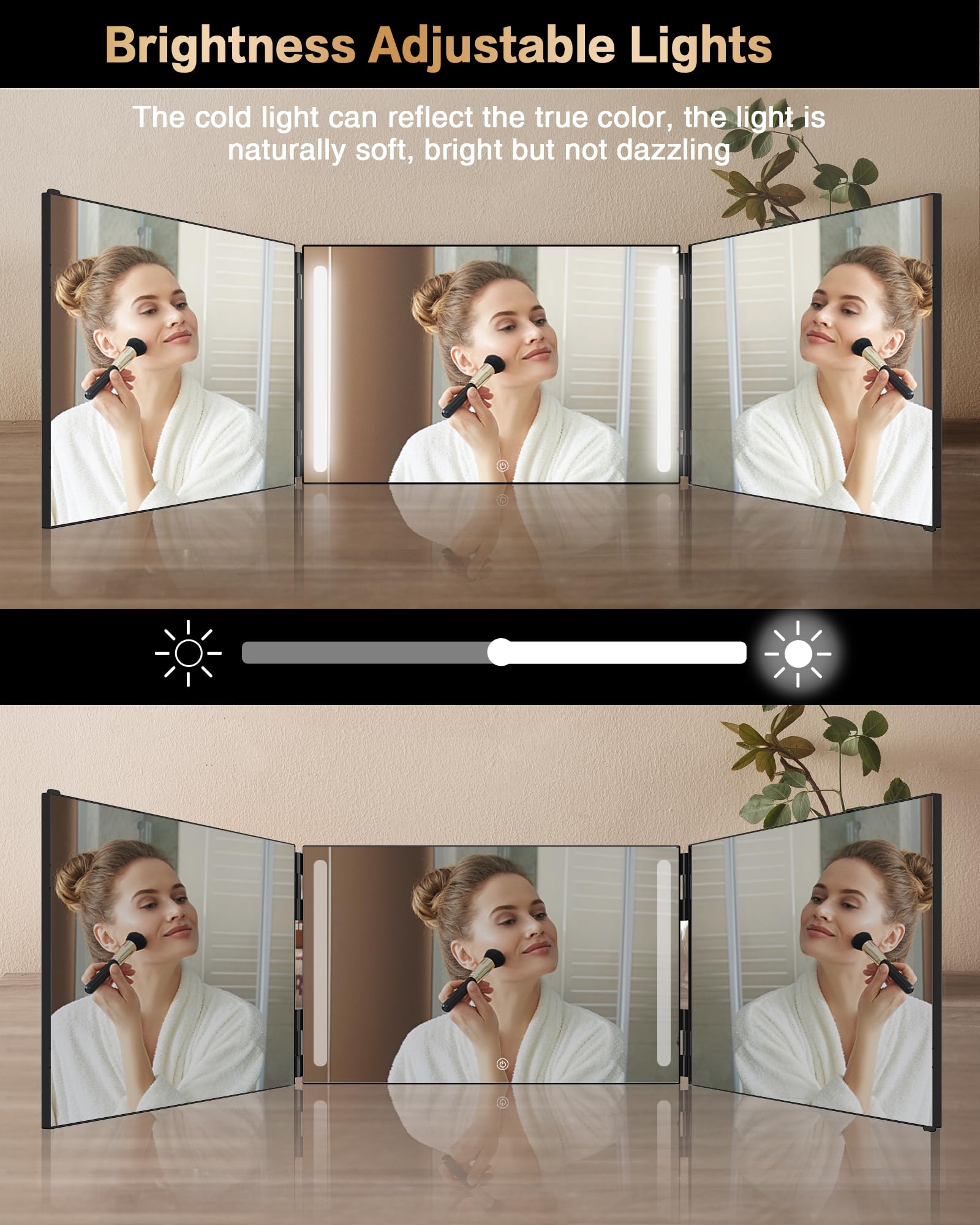 JUSRON door hung setup illustrating easy installation and hands‑free styling