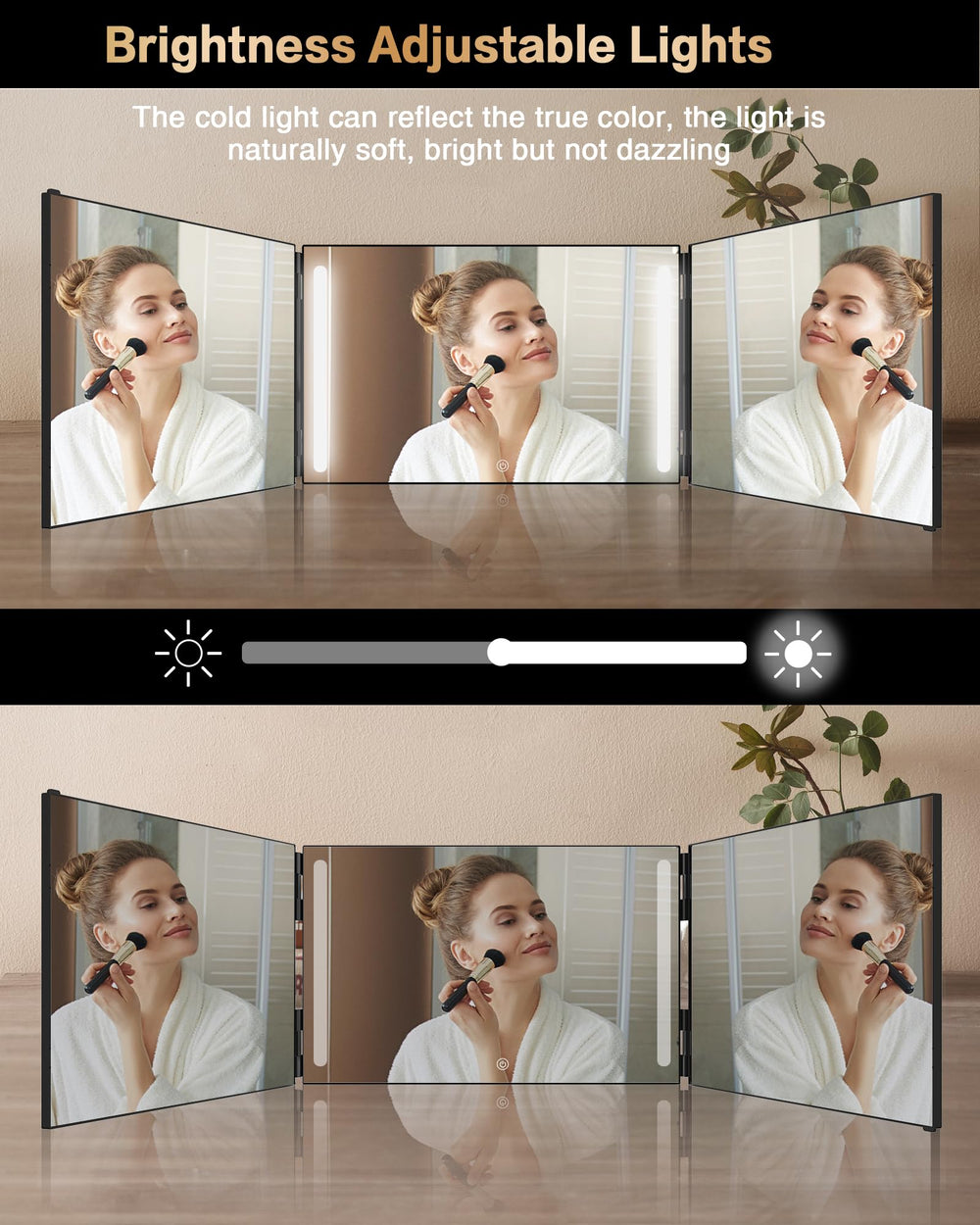 JUSRON door hung setup illustrating easy installation and hands‑free styling