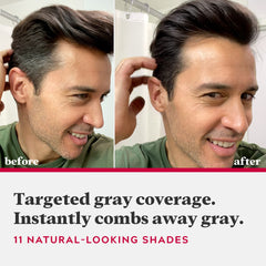 Just For Men comb applicator attached to tube demonstrating no-mix twist-and-comb convenience