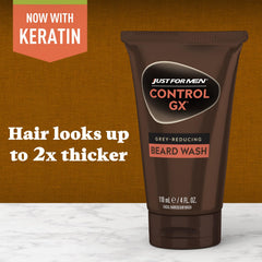 Just for Men Control GX bottle label detail showing key features and ingredients