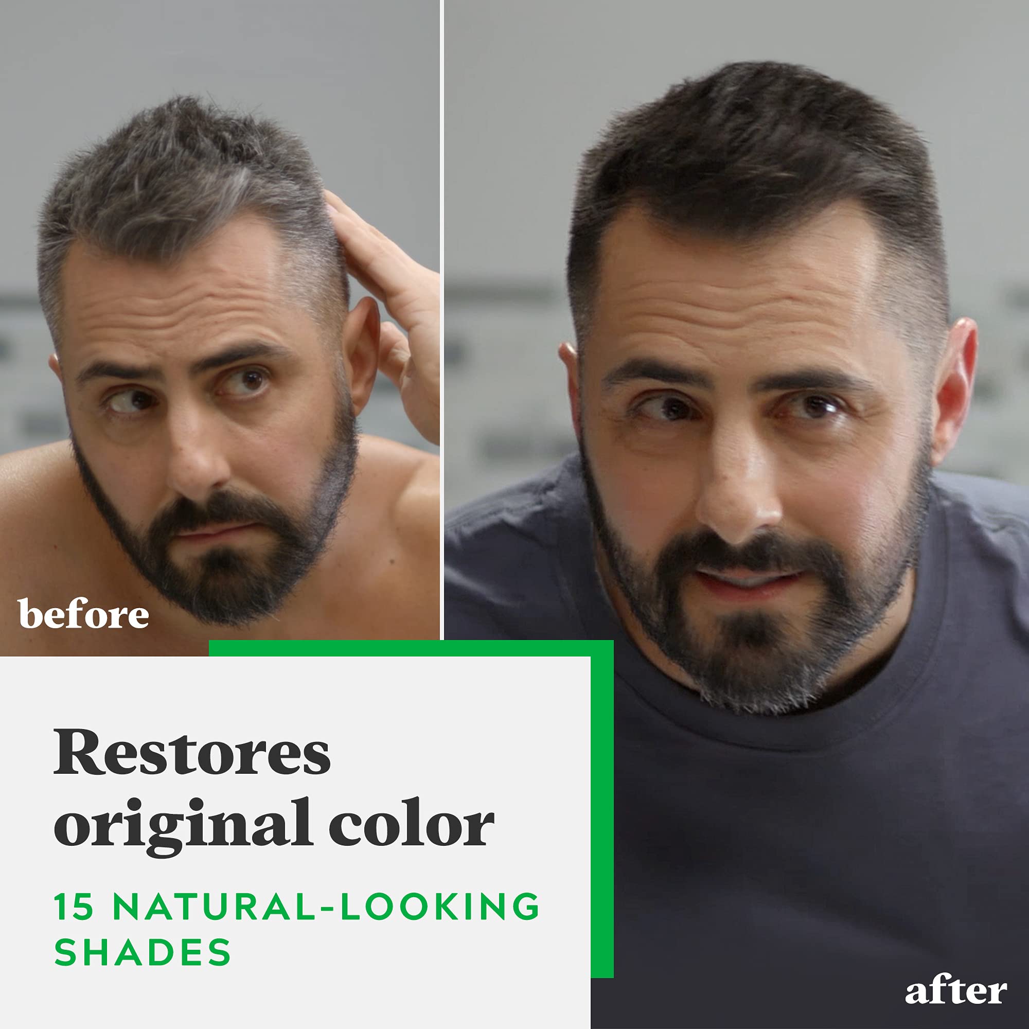 Just For Men applicator bottle and mixing components for easy five-minute use