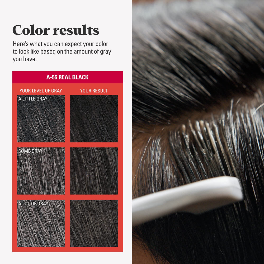 Just For Men styled groomed man after application showing natural black coverage result