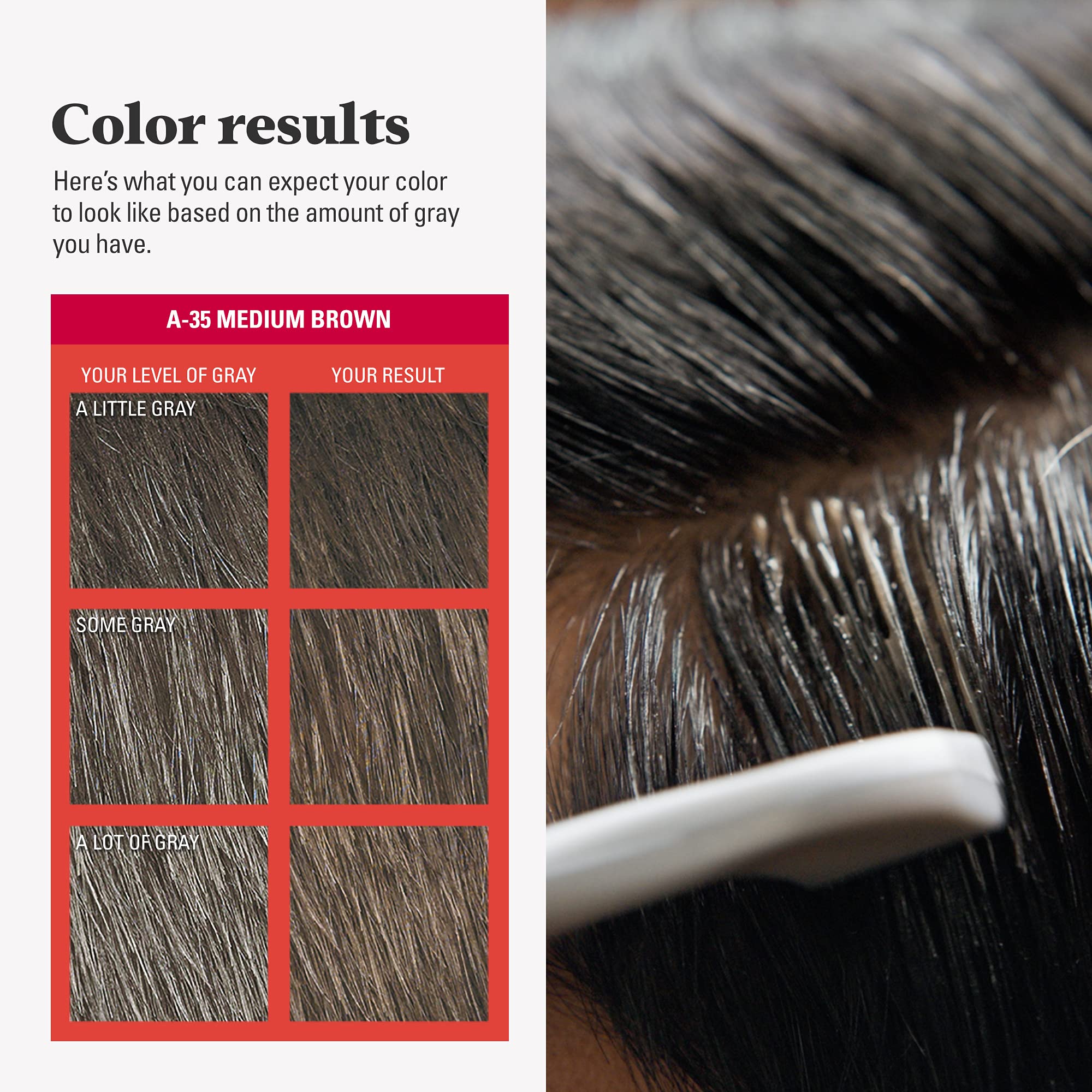 JUST FOR MEN styled hair in mirror after coloring for confident look