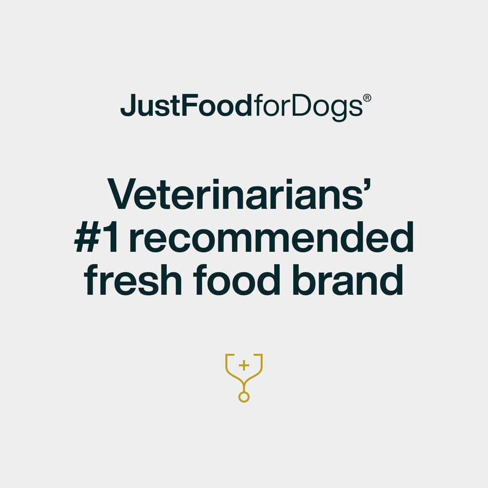 JustFoodForDogs ingredient label showing single-ingredient transparency benefit