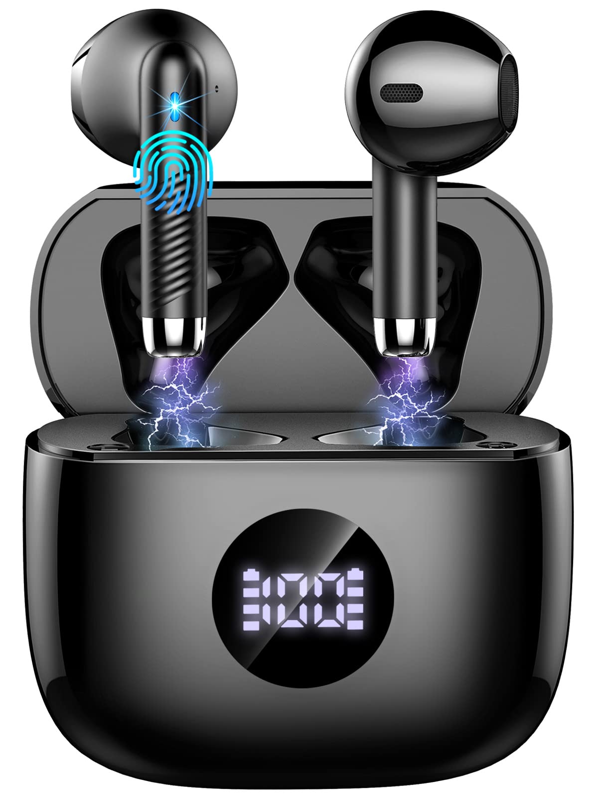Jxrev front packaging showing earbuds and compact charging case for quick identification and convenience