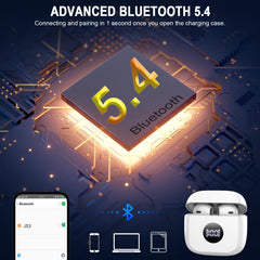 Jxrev LED power display lit on charging case for real-time battery awareness