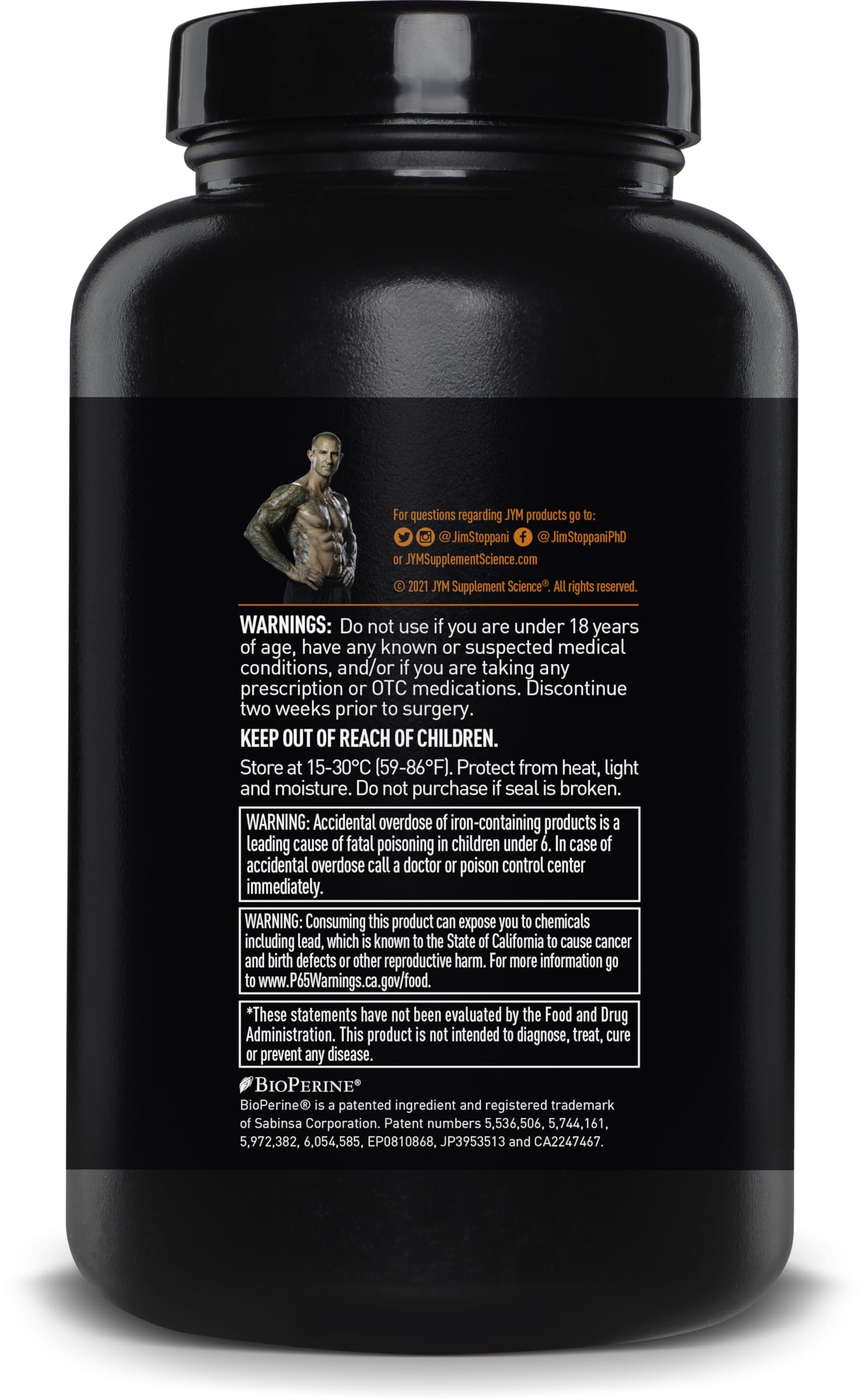 JYM Supplement Science supplement facts close-up highlighting doses like B-complex and K2