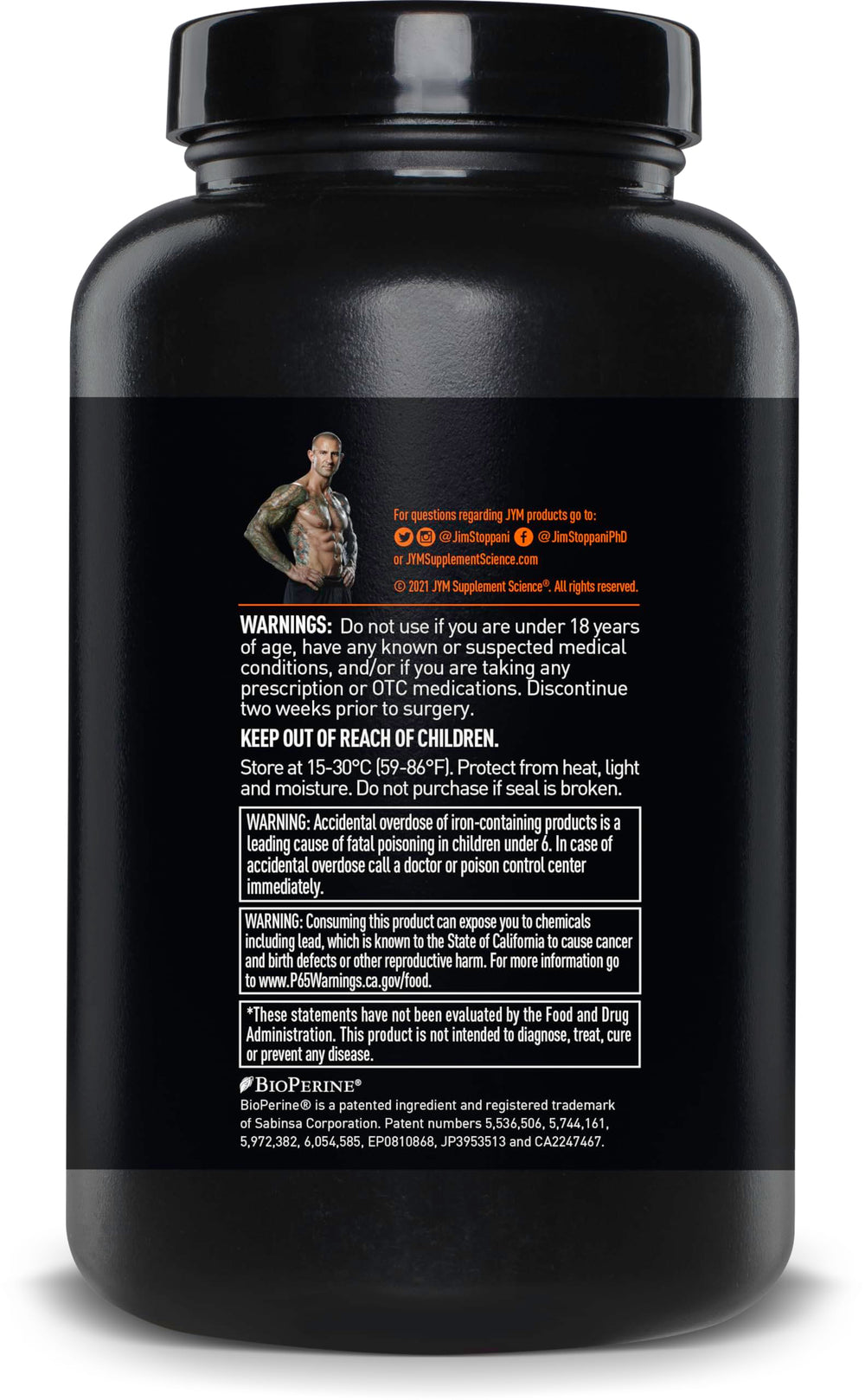 JYM Supplement Science supplement facts close-up highlighting doses like B-complex and K2