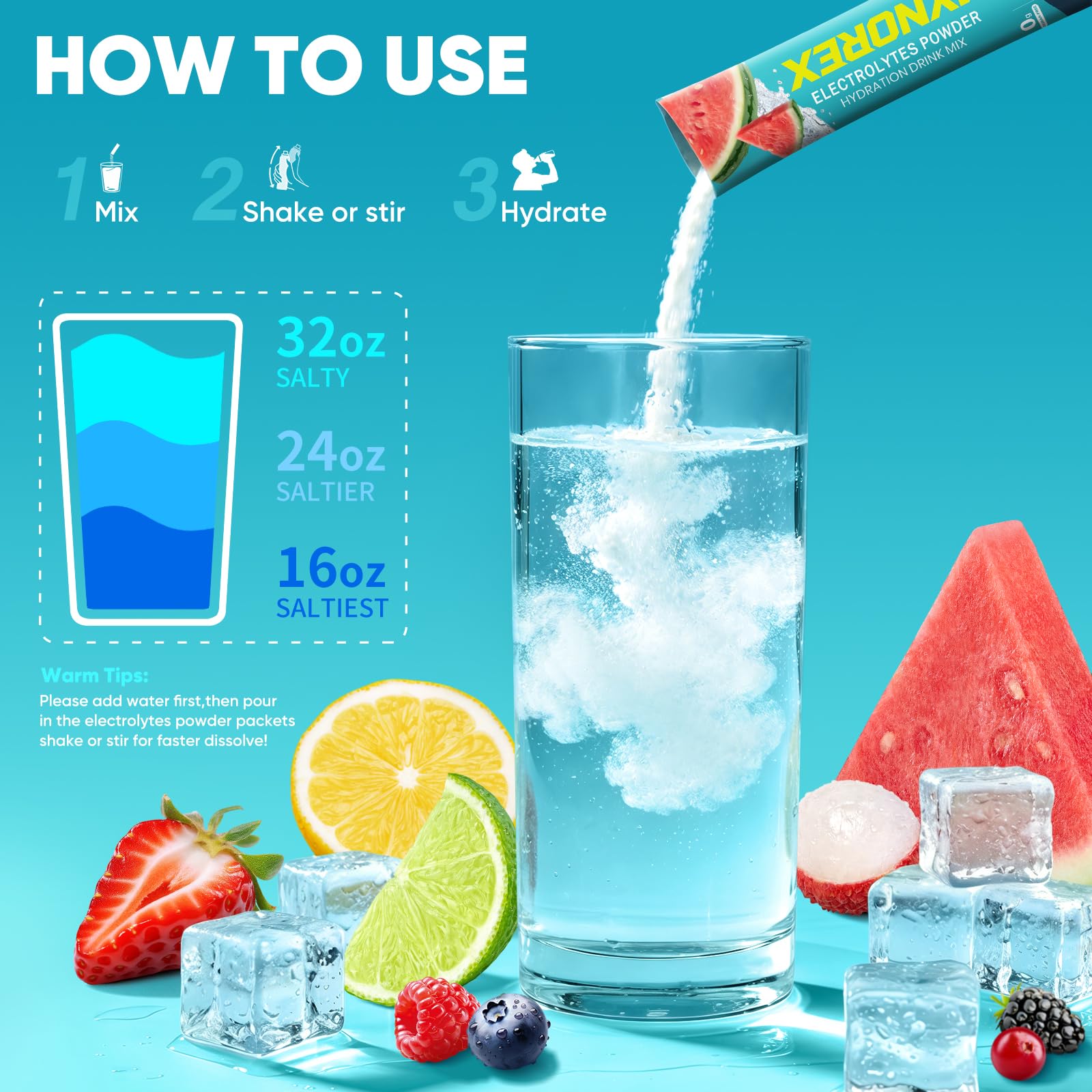 JYNOREX stick beside standard water bottle illustrating compact size and travel convenience