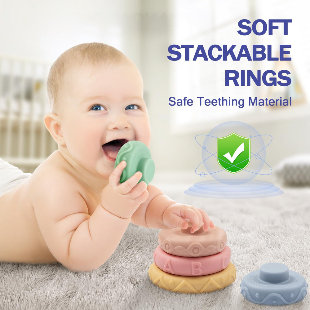 Jyusmile teether shown in baby’s hand demonstrating safe mouthing and soothing texture