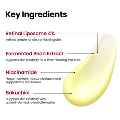 K-SECRET label listing retinal liposome 4% and ingredient benefits on packaging