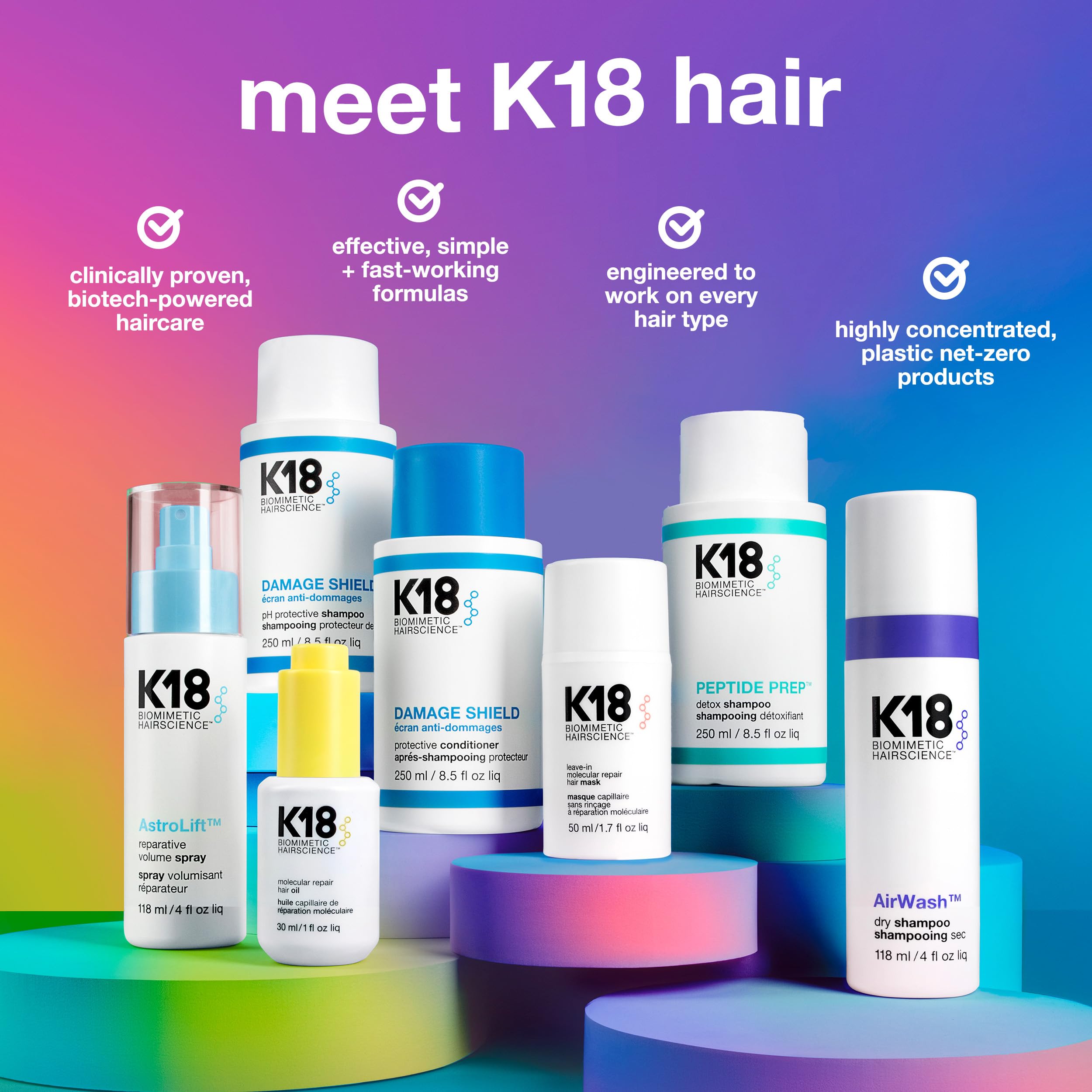 K18 AstroLift used in styling scene creating touchable volume and bounce