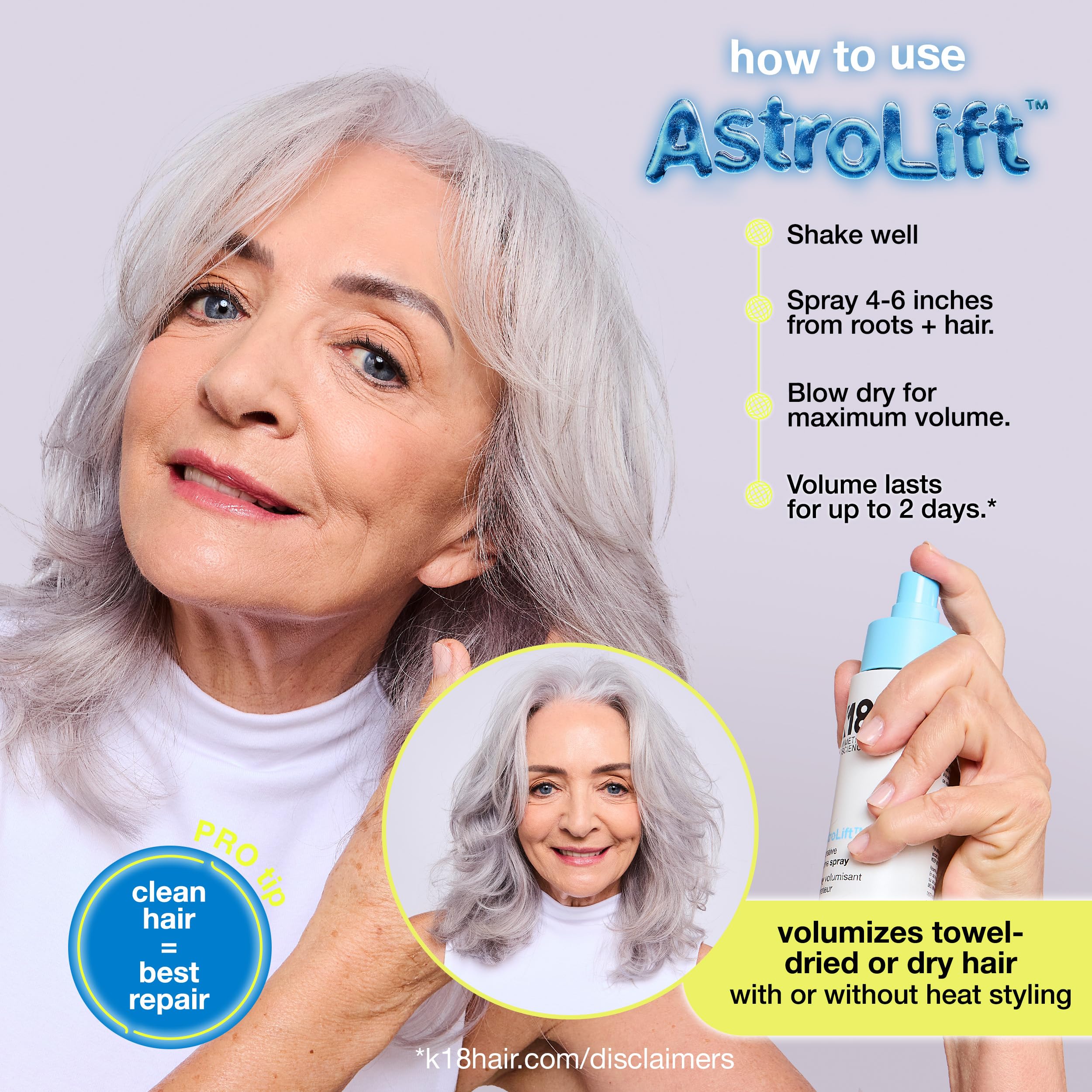 K18 AstroLift product texture close-up highlighting lightweight formula