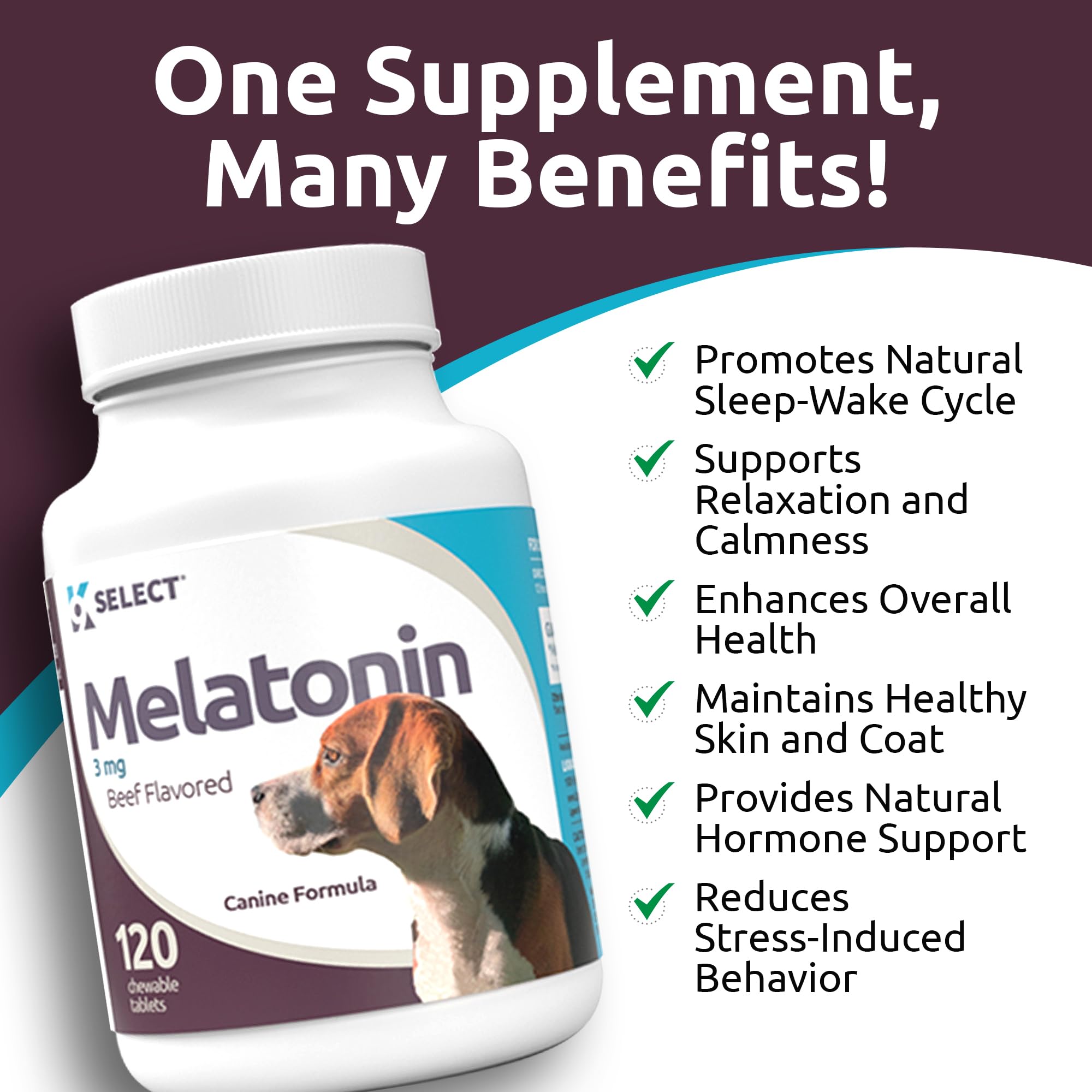 K9 Select product label close-up listing ingredients and safe formulation