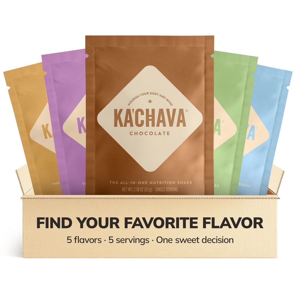 Ka'Chava front packaging showing variety pack and convenience benefits