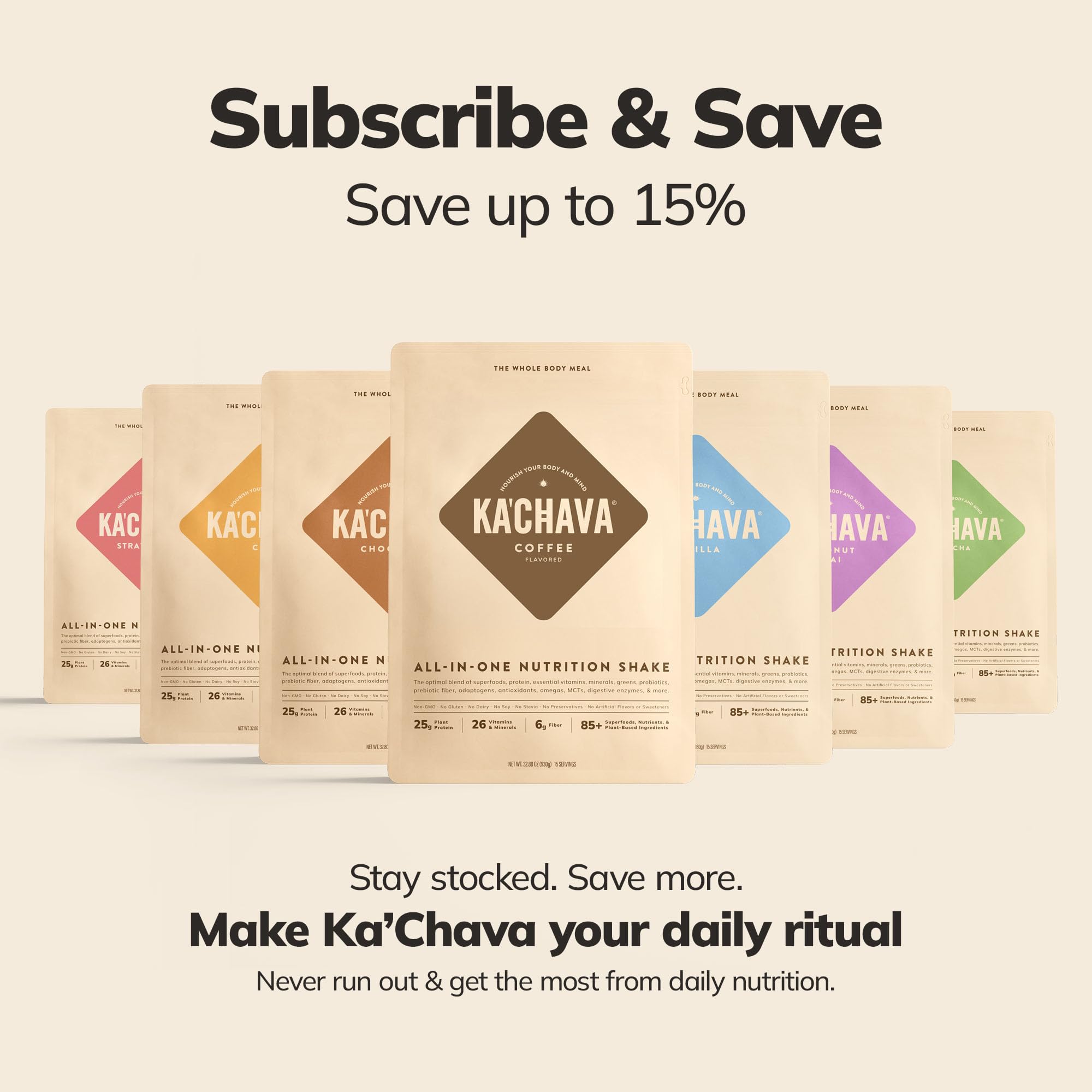 Ka'Chava packets packed in travel bag showing on-the-go convenience