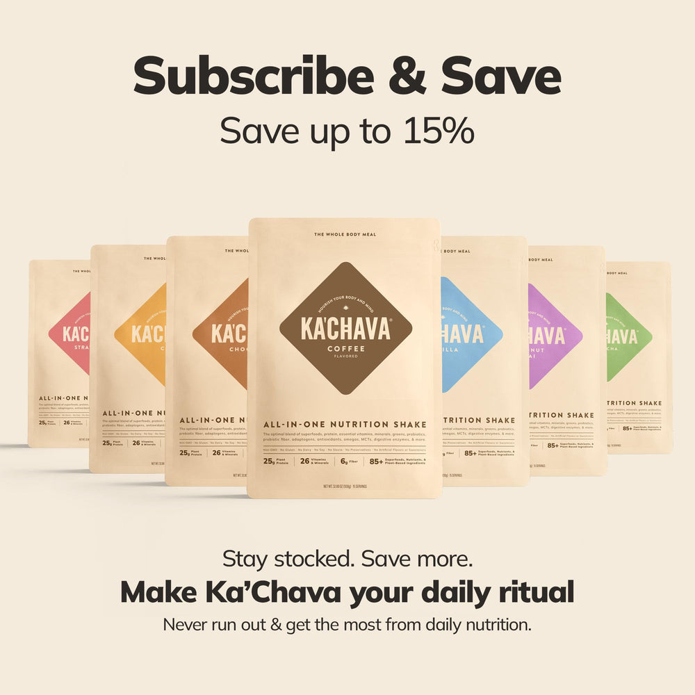 Ka'Chava packets packed in travel bag showing on-the-go convenience