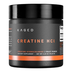 Kaged front pack displaying fruit punch flavor and 75 servings benefit clarity