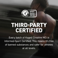 Kaged label detail highlighting patented Creatine HCl and ingredient transparency