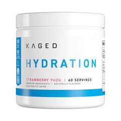 Kaged tub front view showing clean hydration branding and benefits