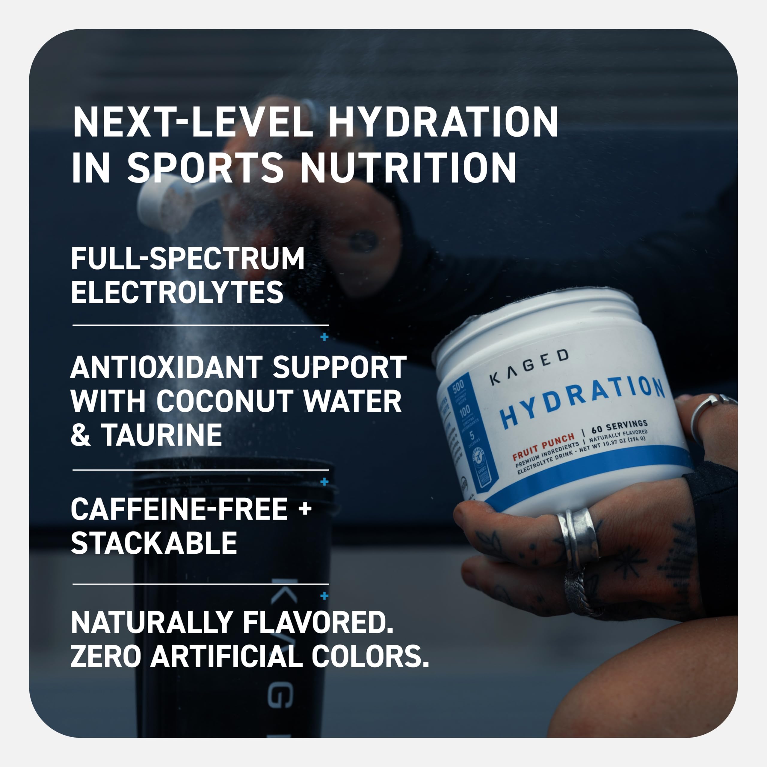 Kaged label ingredients panel showing electrolyte and Spectra blend