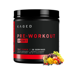 Kaged pre-kaged sport front package showing label and flavor benefits