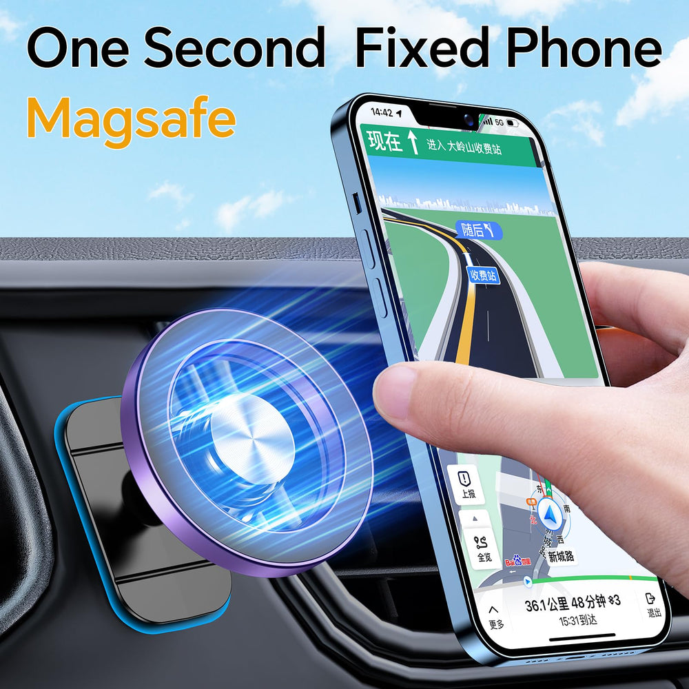 Kaistyle mounted on car dashboard demonstrating low profile and steady adhesive hold