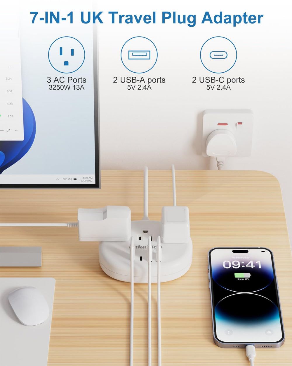 kakahigh power strip packed in travel bag showing compact storage benefit