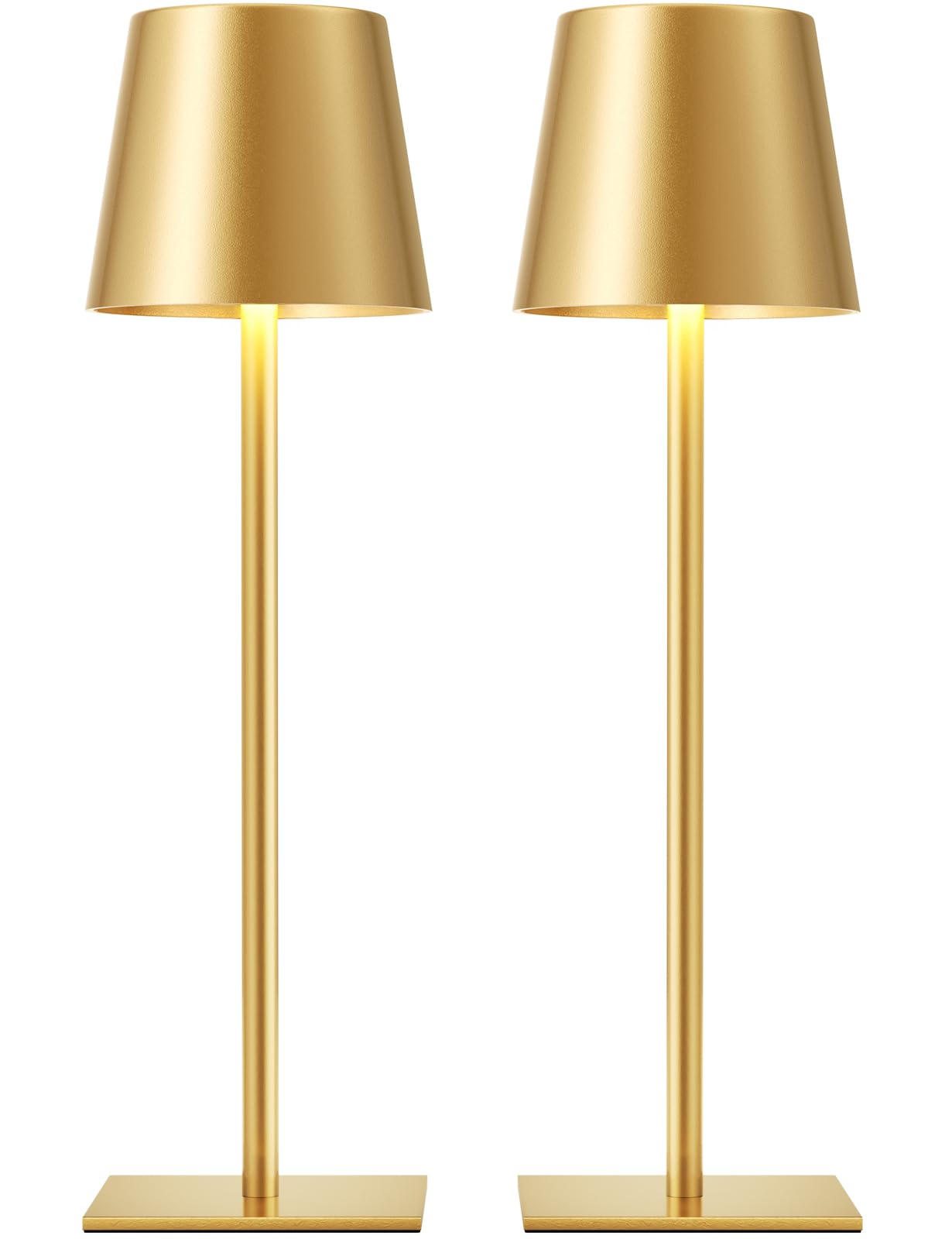Kakanuo gold front view showing sleek cordless lamp and modern design benefit: flexible placement