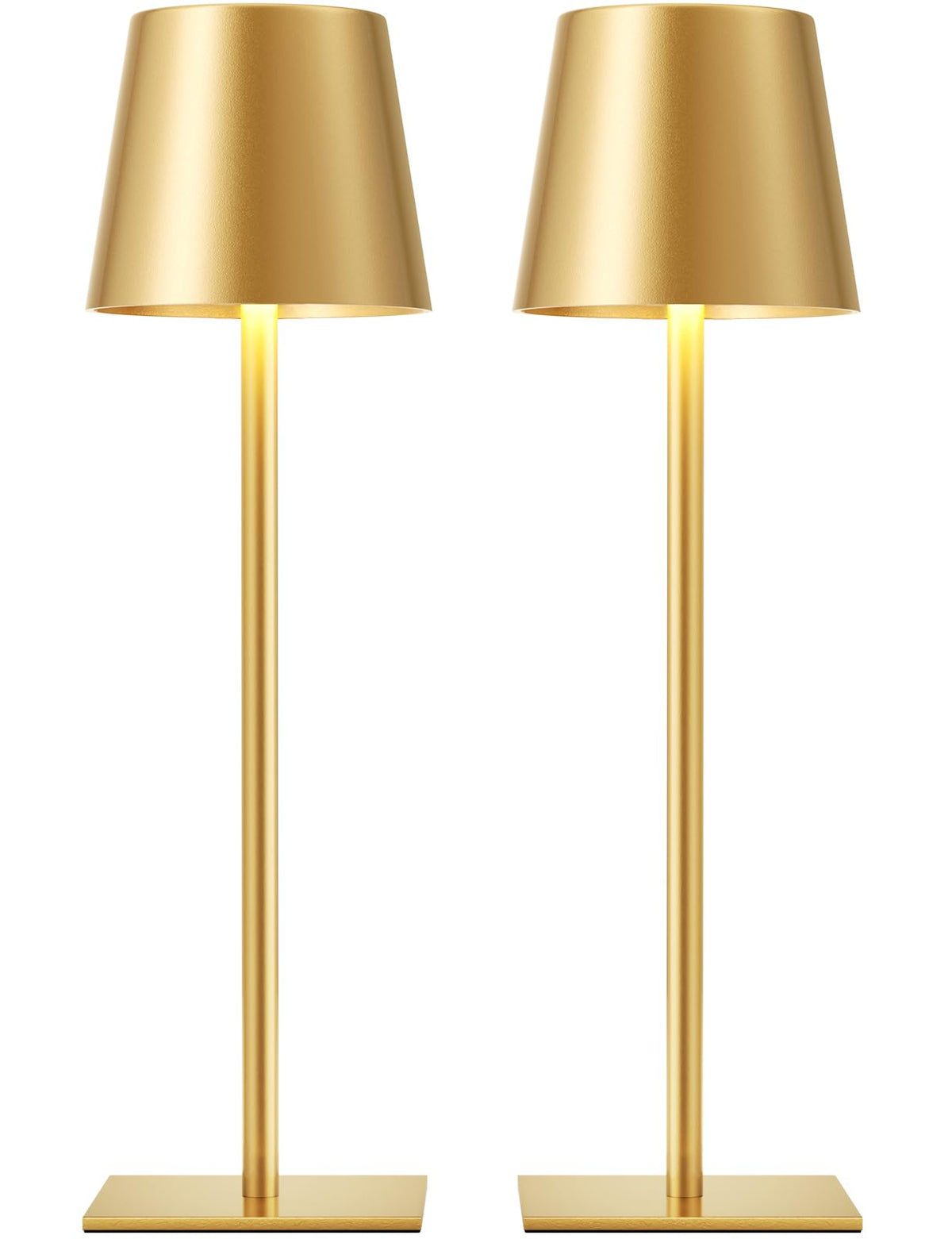 Kakanuo gold front view showing sleek cordless lamp and modern design benefit: flexible placement