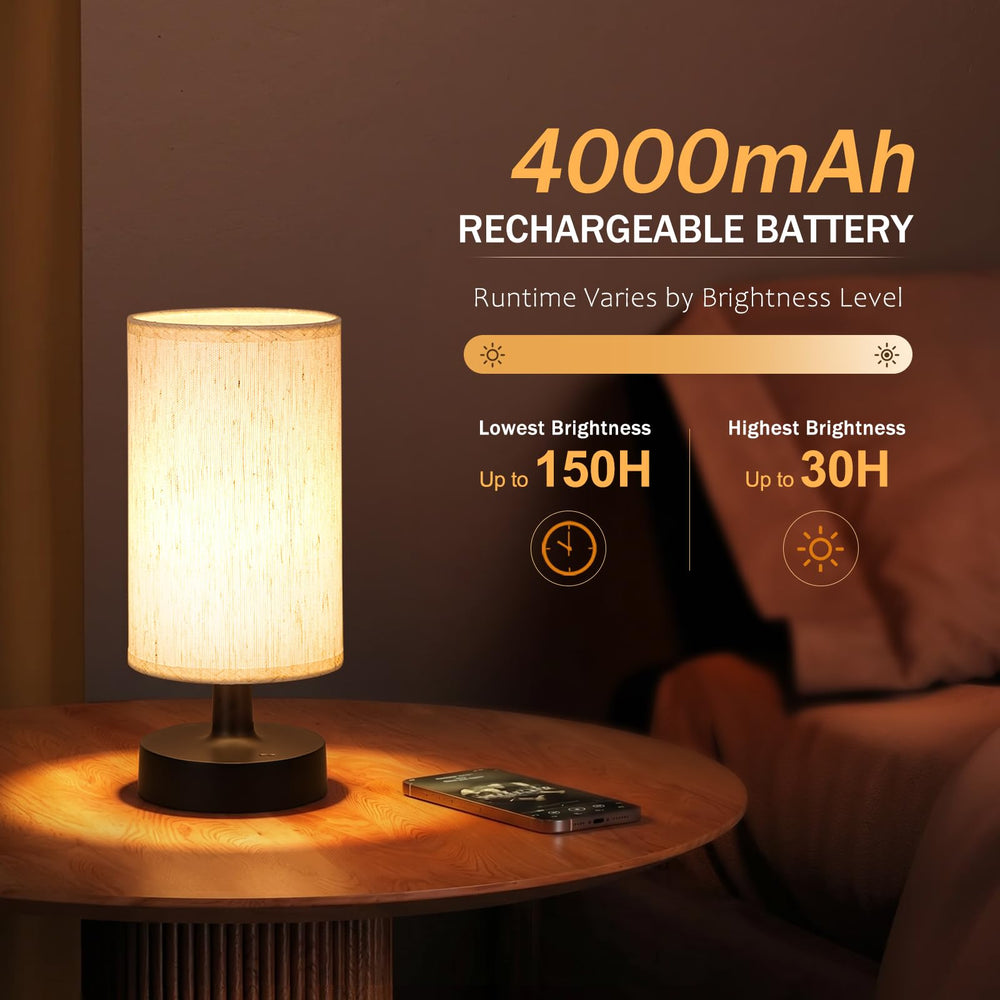 Kakanuo lamp placed on a bedroom nightstand creating cozy mood lighting