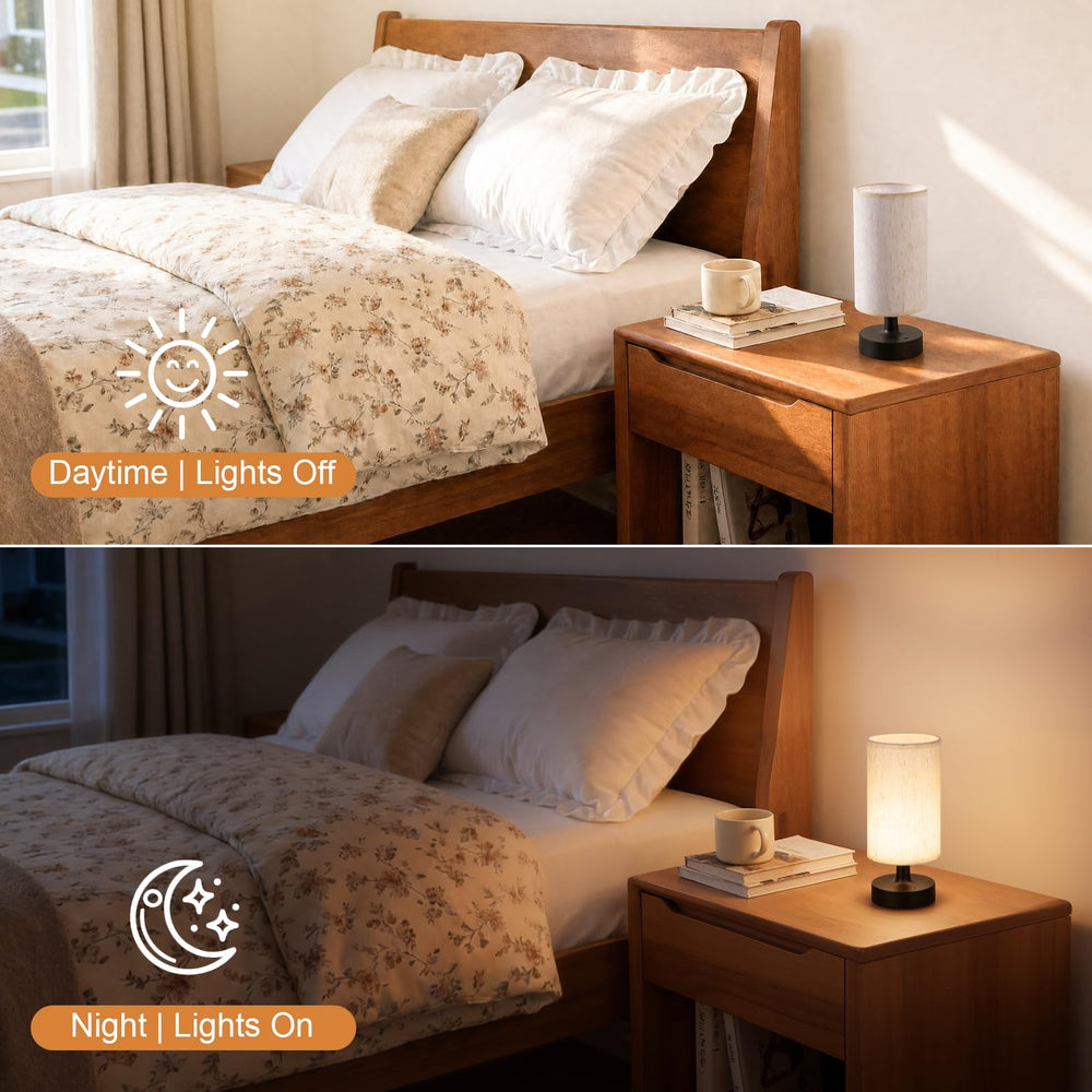 Kakanuo lamp casting warm glow on nightstand for relaxed evening lighting