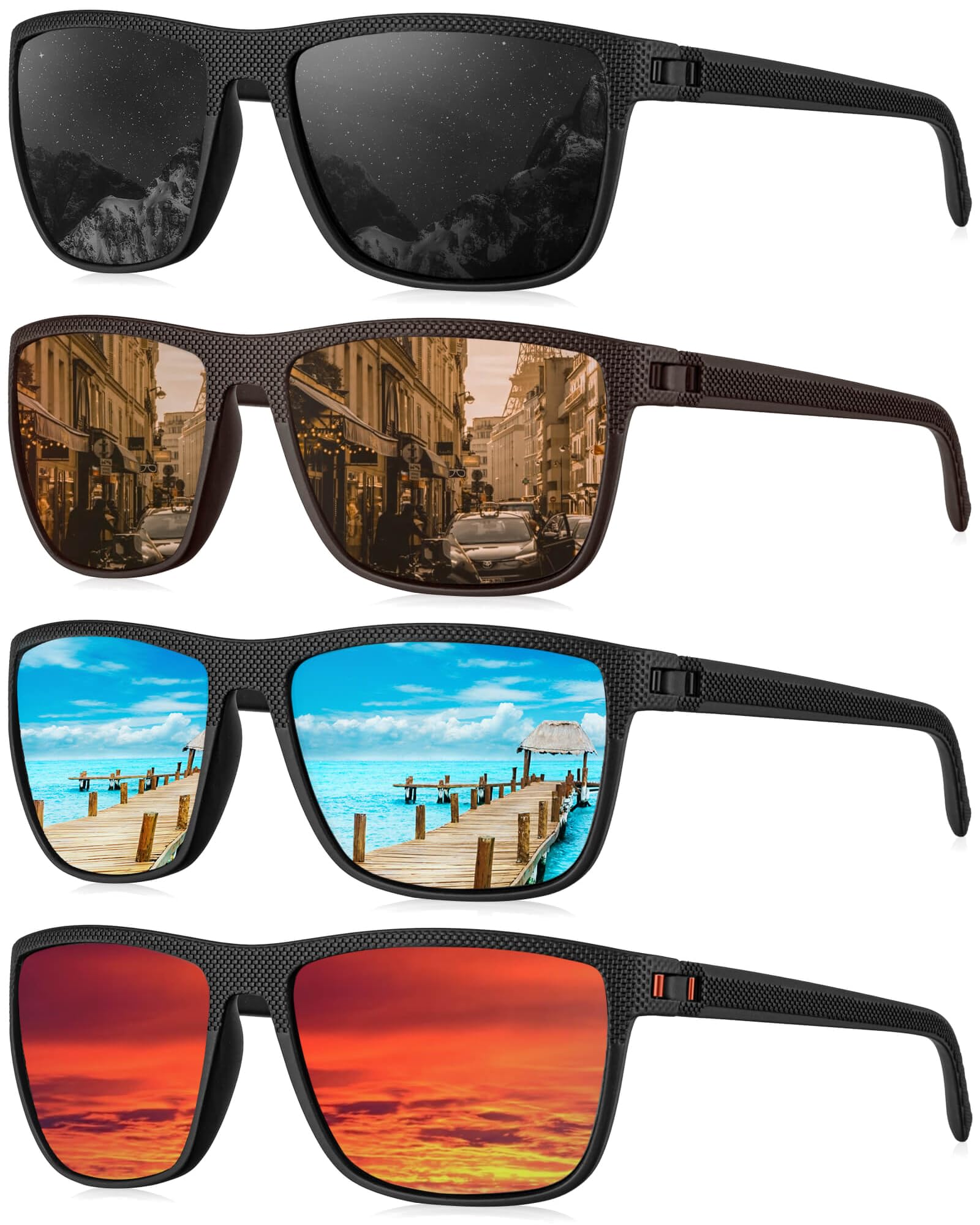 KALIYADI front view rectangular sunglasses showing classic style and versatile wear