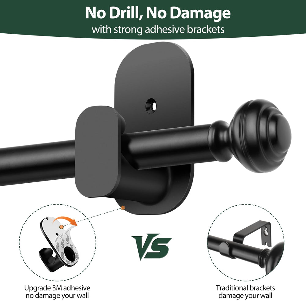KAMANINA rod installed on glass door demonstrating damage-free mounting benefit