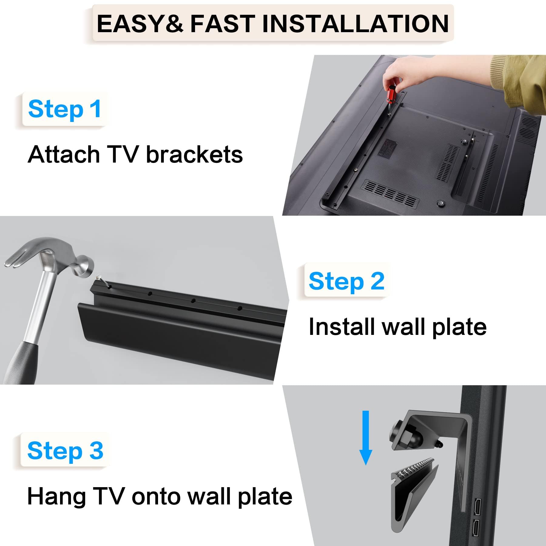 KAMIWI installed in living room illustrating neat wall mount and modern look
