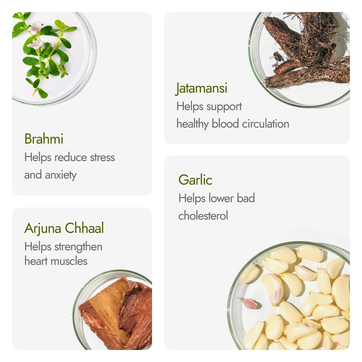Close detail of Arjuna bark ingredient with Kapiva product showing botanical source