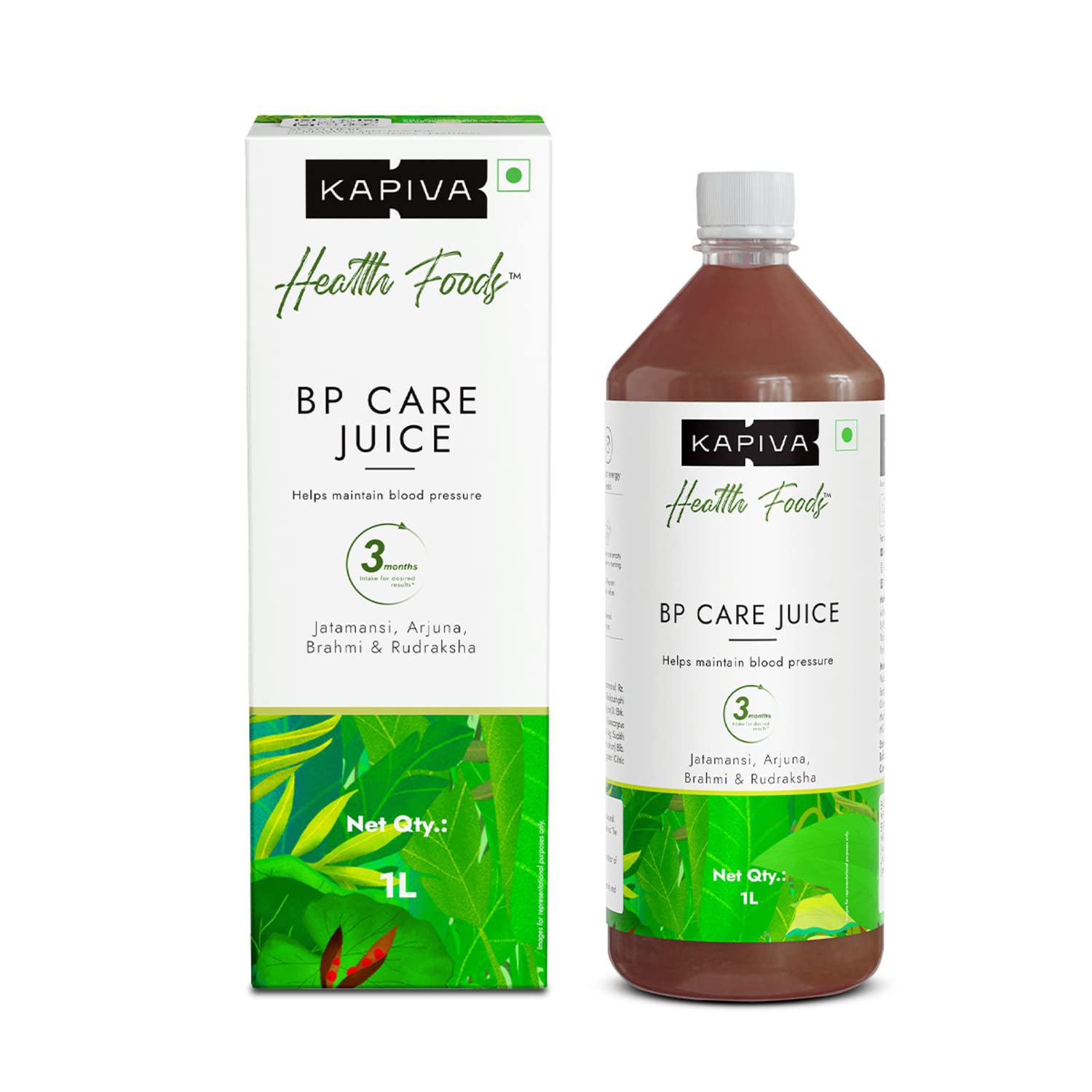 Kapiva BP Care Juice front bottle view showing product and easy identification benefit
