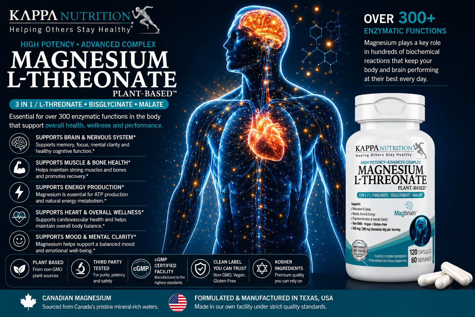 KAPPA NUTRITION capsule on bedside table suggesting evening use for calm