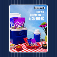 Kar's individual 1.5 oz pack opened to show portion control and portability