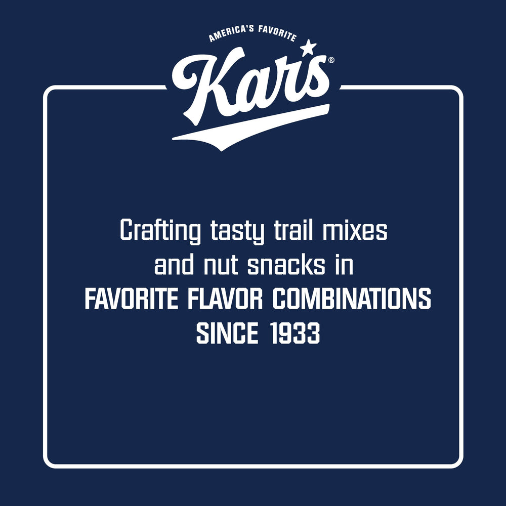 Kar's trail mix inside backpack showing grab-and-go convenience for outings
