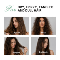 Karseell applied to wet hair showing easier detangling and styling