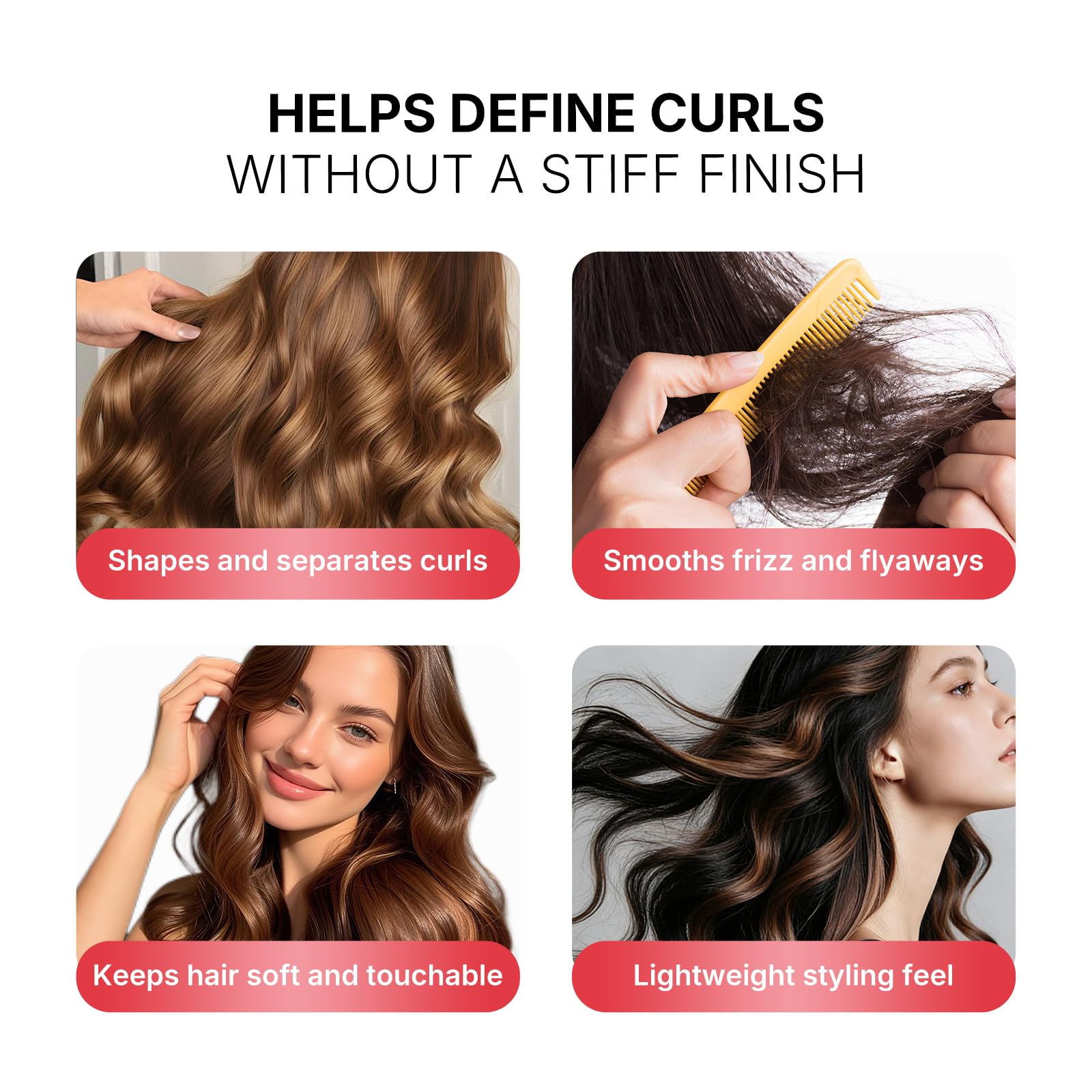 Karseell cream applied to damp hair improving curl definition