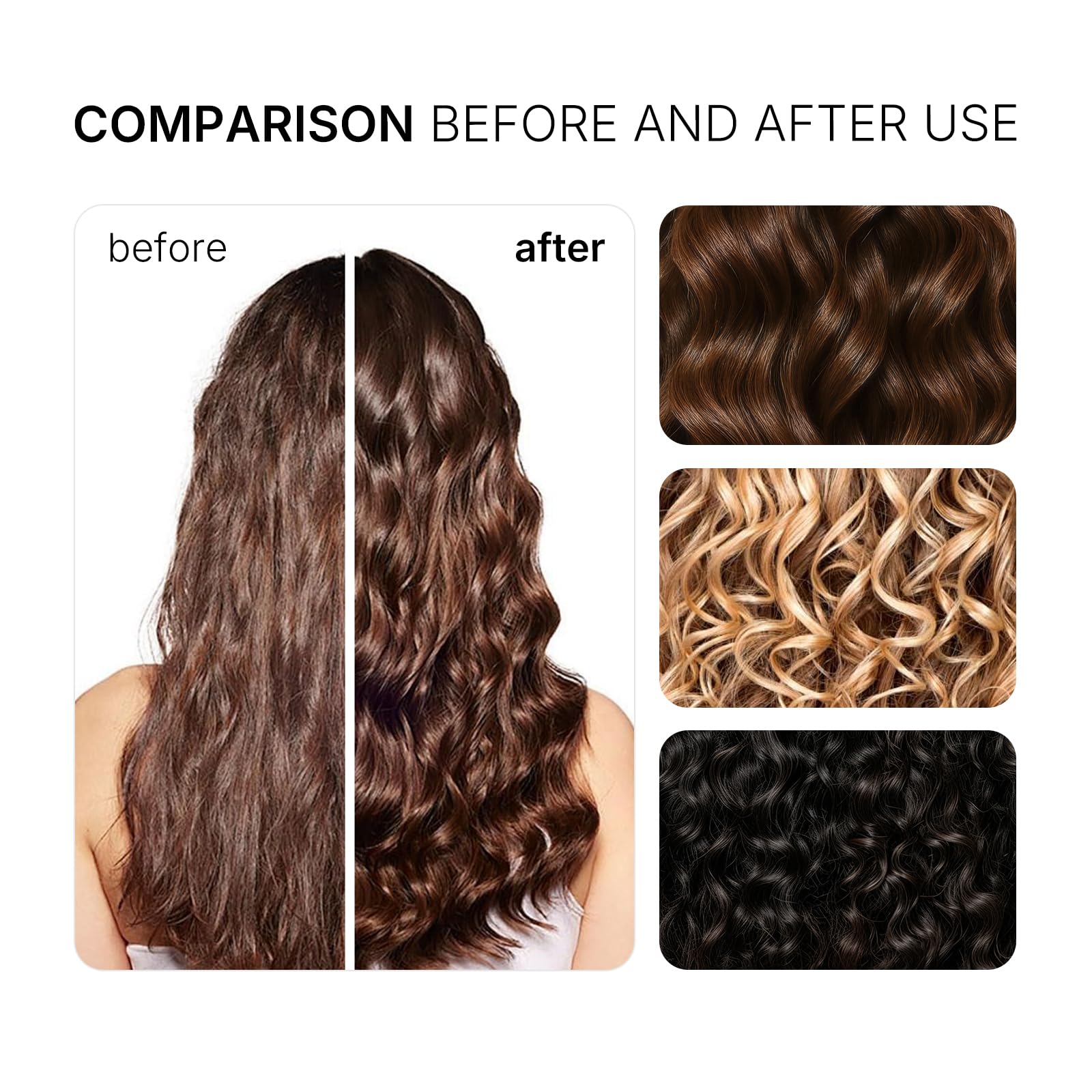 Karseell on curly-haired model showing styled, frizz-controlled results