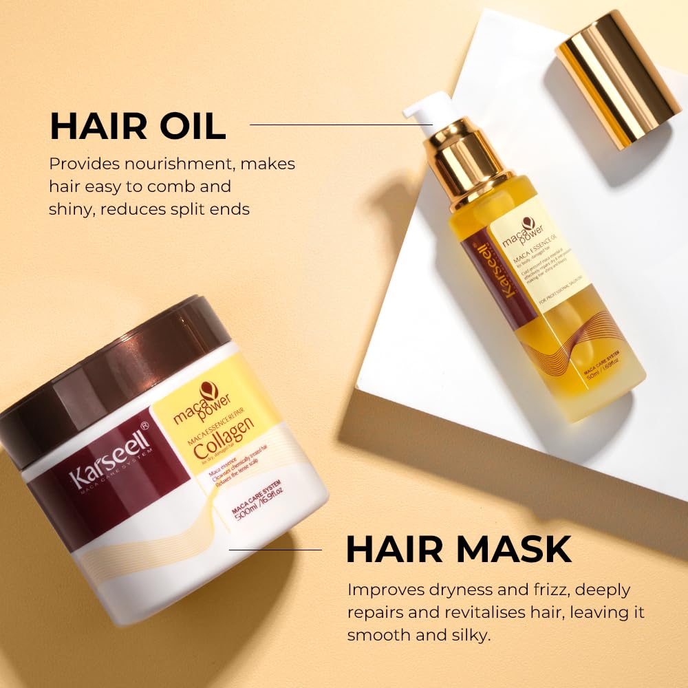 Karseell oil on palm warmed to activate shine and taming frizz