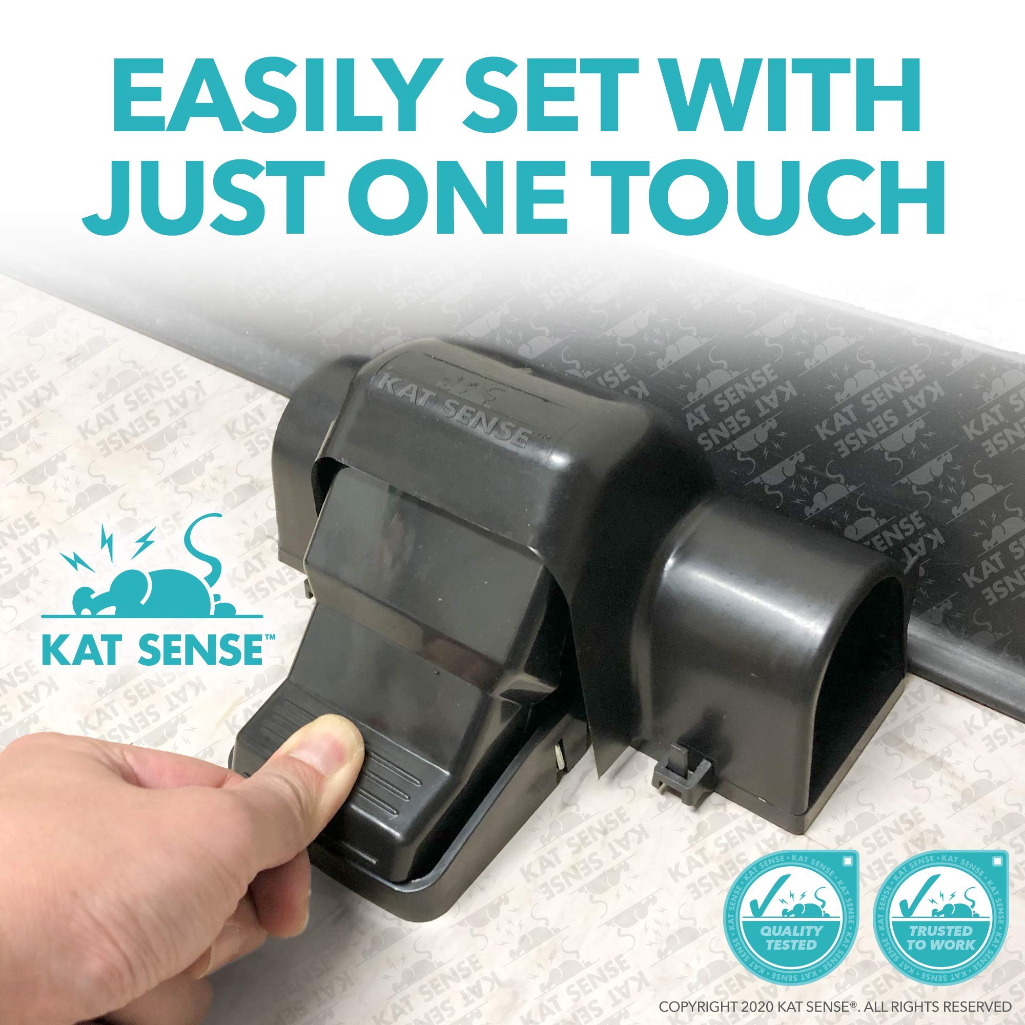 Kat Sense trap set in shed showing durable outdoor-sheltered pest control