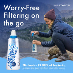 Katadyn BeFree close-up of hollow-fiber filter membrane, reliable particle removal